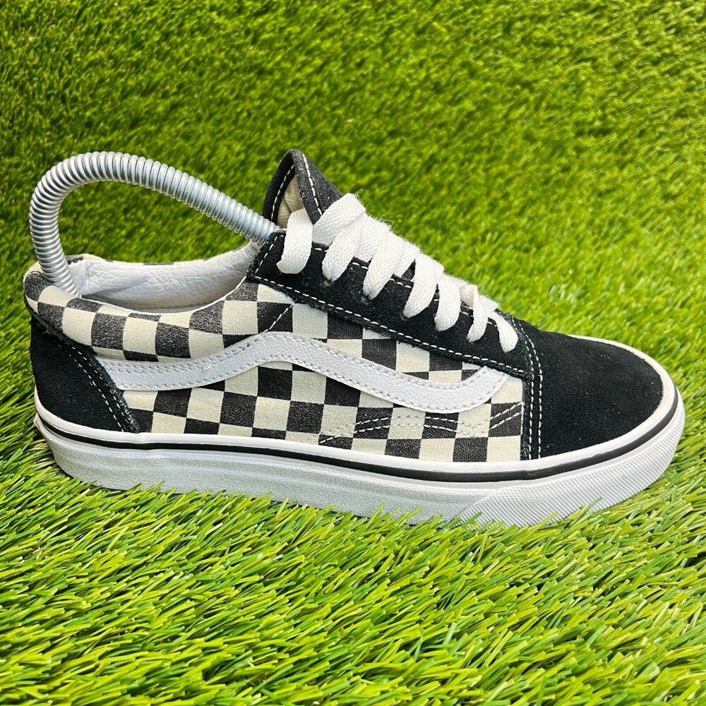 Vans Old Skool Checkered Womens Size 6.5 Black White Walking Shoes Sneakers